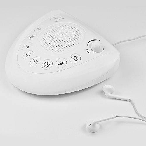 White Noise Sound Machine, Sleep Relax Sound Machine with 8 Soothing Nature Sounds,Ocean,Wave,Rain,Forest Sound,3 Auto-Off Timer Option,Battery Or Adapter Operated-White