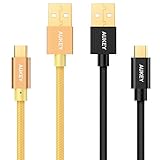 AUKEY Micro USB Cable, Nylon Braided Charging Cable with Gold-Plated (2-Pack 3.3ft/1m) for Android, Samsung, Kindle, HTC, Nexus, Sony, Nokia, Motorola, and More