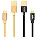 AUKEY Micro USB Cable, 2-Pack 3.3ft/1m Nylon Braided for Android Smartphones, Samsung, Kindle, HTC, Nexus, Sony, Nokia, Motorola, and More
