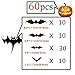 Halloween Decorations 3D Scary Bats Wall Stickers Window Decor Art Wall Decals for Halloween Eve Party, 72 Pack