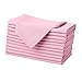 Remedios Pink Polyester Cloth Napkins - 17 x 17 Inch Soft Washable Dinner Napkins - Set of 12 Pieces Hemmed Edges Table Napkins for Wedding, Party, Restaurant