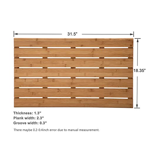 GOBAM Extra Large Bamboo Shower Mat Bath Mat for Bathtub Spa Relaxation