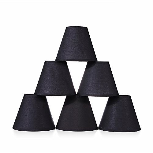 Buy Wellmet Set of 6 Small Chandelier Lamp Shades, Natural Linen Lamp