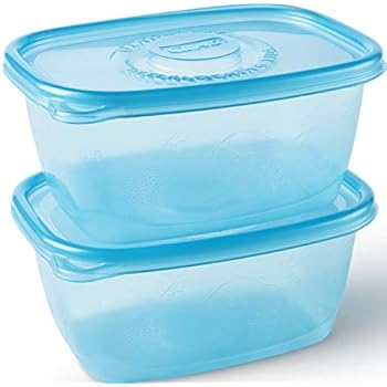 Glad Food Storage Containers - Glad FreezerWare Container - Large - 64 Ounce - 2 Containers
