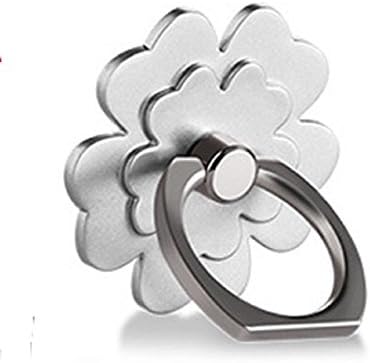 SILVER 360 Degree Light Finger Ring Mobile Phone Smartphone telephone hand Stand Holder desk car Universal Metal