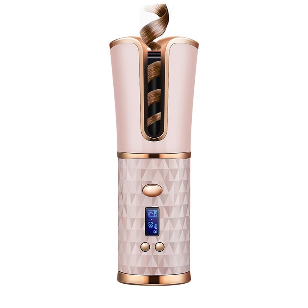 SevenPanda Hair Curler,Rotating Curling Wand Curling Tongs, Cordless Auto Curler,Long Lasting with Ceramic Professional Hair Crimper LCD Display 6 Kinds of Temp. Control & Timer Settings Curler