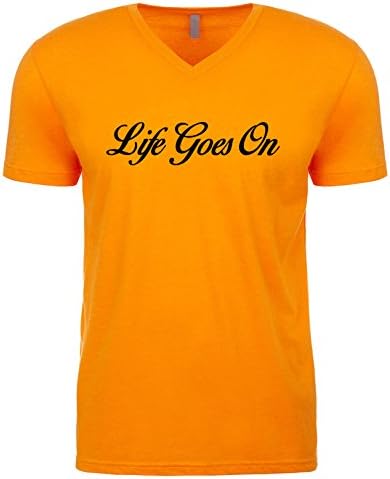 Shirtgoals Life Goes On Men's V Neck Shirt Orange X-Large