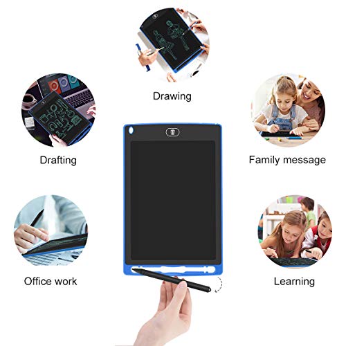 LCD Writing Tablet, 8.5" Electronic Drawing Tablet for Kids, Portable Reusable Erasable Ewriter Handwriting Drawing Board Doodle Pad Gift for Kids and Adults at Home, School and Office (Blue)