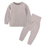 2pcs Set 3M-8T Kids Boys Girls Cotton Long Thermal Underwear Pajama Set