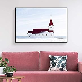 Floating Framed Canvas Wall Art for Living Room, Bedroom Winter Snow Vintage Canvas Prints for Home Decoration Ready to Hang - 16x24 inches