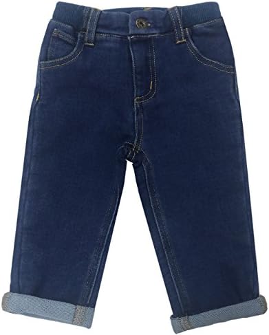 Topprom Boy and Girl Pants Unisex Cotton Jeans Leg Rull-up Style for 3M 6M 12M 18M 24M(18M-24M)