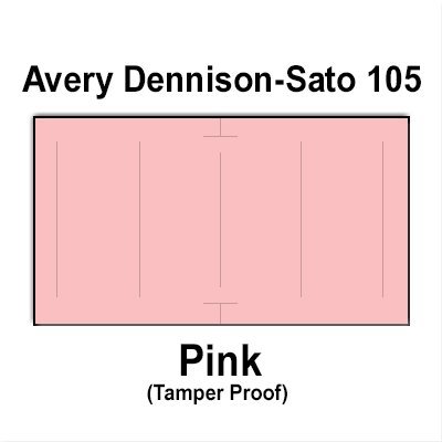 200,000 Sato 1810 Compatible Pink General Purpose Labels for Avery Dennison Sato PB-1, 105, 106 & 107 Price Guns. Full Case. with Security Cuts.