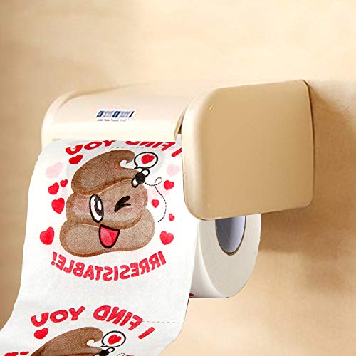 JOYIN 3 Rolls Valentines Day Poop Emoji Toilet Paper 200 Sheets Novelty