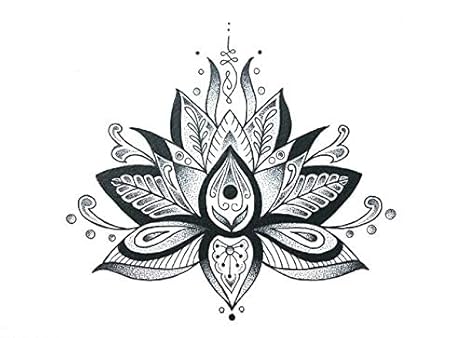 Autocollant De Tatouage Temporaire De Fleurs De Lotus