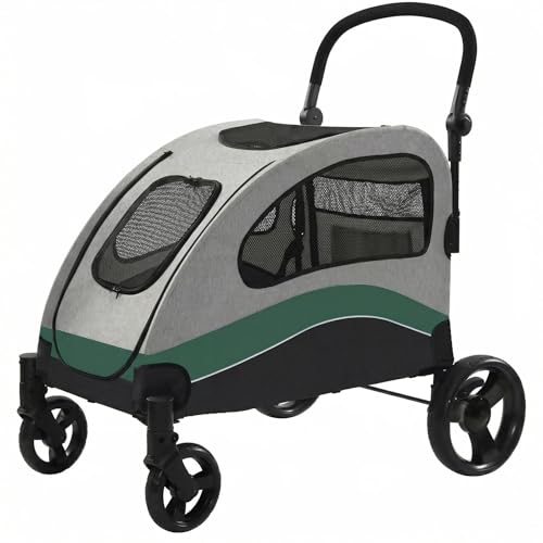 Heavy Duty Dog Stroller for Large Dogs Up to 135 Lbs, Dual Entry Pet Wagon with…
