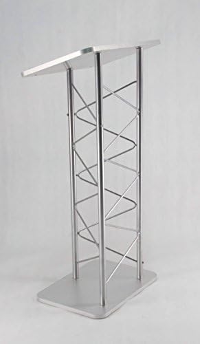 24" x 46.7" x 16" Silver Truss Podium Lectern Pulpit Church School Hotel Speech 15344