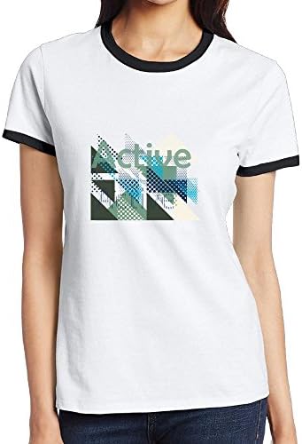 Xinqujiank Uangdglu American Chart Women's Color Short-sleeved Round Collar T-shirt