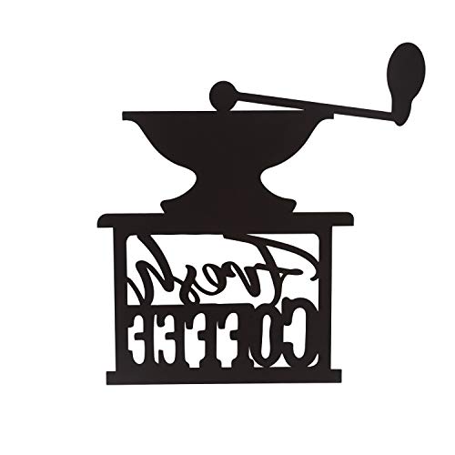 Adeco Schwarze Metall-Kaffeemühle, Wandkunst, Dekoration für Zuhause, Küche, Restaurants, Geschenke – 43,2 x 39,9 cm – Bild 4