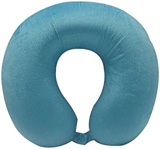 Neck Pillow: Extra Comfy Soft Memory Foam- Snap Closure Included (Teal)