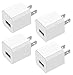 USB Wall Charger, Certified AC USB 5W 1A Mini Universal Portable Travel Power Adapter High Speed 1.0A Output for iPhone iPad Samsung HTC LG iPod Nokia (4 Pack White)