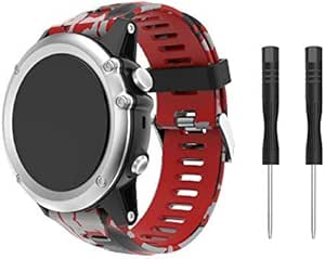 SUPORE Garmin Fenix 3 Correa de Reloj, reemplazo Respirable Suave del silicón Pulsera Hermosa Deporte y edición para Fenix 3/Fenix 3 HR/Fenix 5X ...