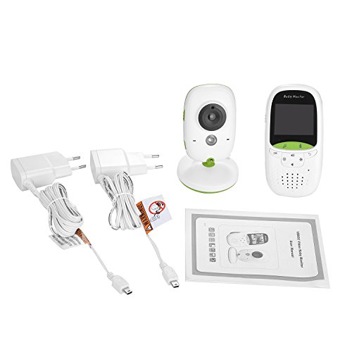 FITNATE Portable Video Baby Monitor with LCD Display, Digital Camera, Infrared Night Vision, Two Way Talk Back, Temperature Monitoring, Lullabies, Long Range and High Capacity Battery,Green