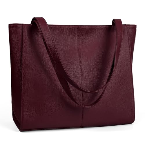 befen Echtleder Handtasche Damen Groß Shopper Tasche mit 14 Zoll Laptopfach