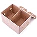 EZOWare Large Storage Boxes [2-Pack] Large Linen Fabric Foldable Storage Cubes Bin Box Containers with Lid and Handles for Nursery, Children, Closet, Bedroom, Living Room - Pink