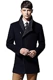 INFLATION Men’s Australian Merino Wool Blend Coat Single Breasted Trench Coat Winter Jacket For Men
