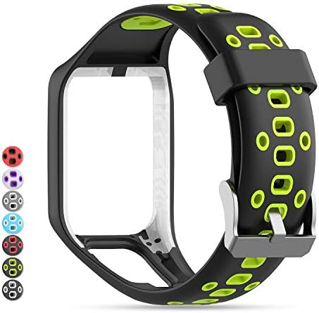 Feskio Soft Silicone Gel Replacement Watch Band Wristband Strap Sport Bracelet for Tomtom Runner 2/3/Spark 3/Adventurer/Golfer 2 Sports GPS Running Smartwatch
