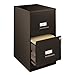 Space Solutions - 2 Drawer Fully Assembled Steel File Cabinet, Home & Small Office Use, Fits Under Most Desks, Letter-Size, Lock, Black