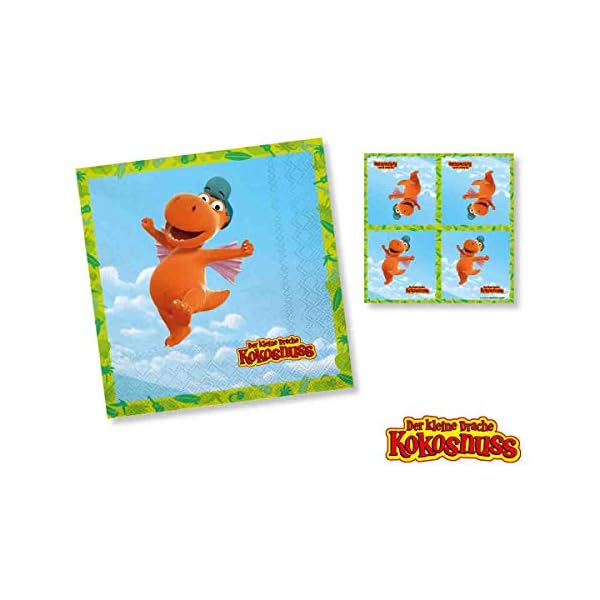 Dh-Konzept: 20 Servietten * DER KLEINE Drache Kokosnuss * für Kinderparty und Kindergeburtstag | Kinder Napkins Party Set