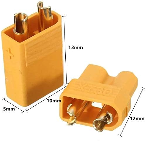 YUNIQUE GREEN-CLEAN-POWER - XT30 Male-Female Connectors for Rc Lipo Batteries, Yellow, Small - Image 3