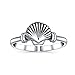 Nautical Island Beach Tropical Sea Shell Midi Toe Ring Oxidized 925 Silver Sterling Adjustable