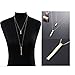 JYJ Layered Long Necklaces for Women Girls Multilayer Hammered Bar Pendant Necklace Lariat Choker Necklace Strands Bar Pendants (Gold)
