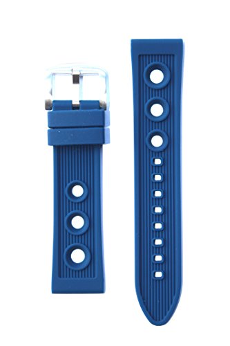 Breitling Rally Style 24mm Navy Blue Rubber/Silicone Replacement Watchband