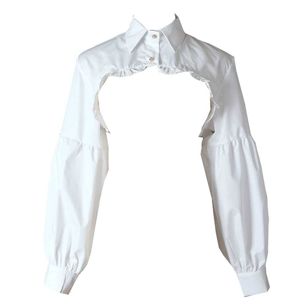 Photo 1 of YAKEFJ Detachable Dickey Collar Blouse False Collar Half Shirt Long Sleeve Cropped Crop Tops White-a