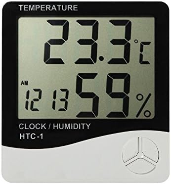 DIGITAL NANNY Hygrometer Thermomenter Indoor Humidity Monitor with Temperature Gauge Humidity Meter,Display Alarm Clock Calendar LCD Multi-function Hygrometer for Baby, Kids,Home,Car,Office
