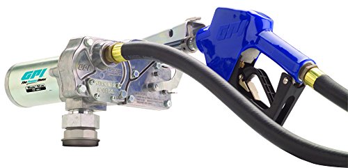 GPI 110000-100, M-150S-AU Fuel Transfer Pump, 15 GPM, 12-VDC, 0.75-Inch Automatic Unleaded Nozzle, 0.75-Inch X 12-Foot Hose, 18-Foot Power Cord & Adjustable Suction Pipe