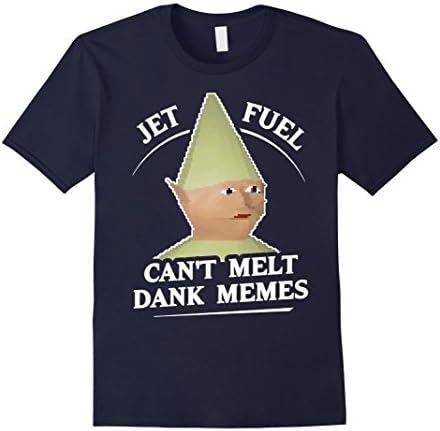 Men's Jet fuel T-shirt-Jet fuel can't melt dank memes T-Shirt Medium Navy