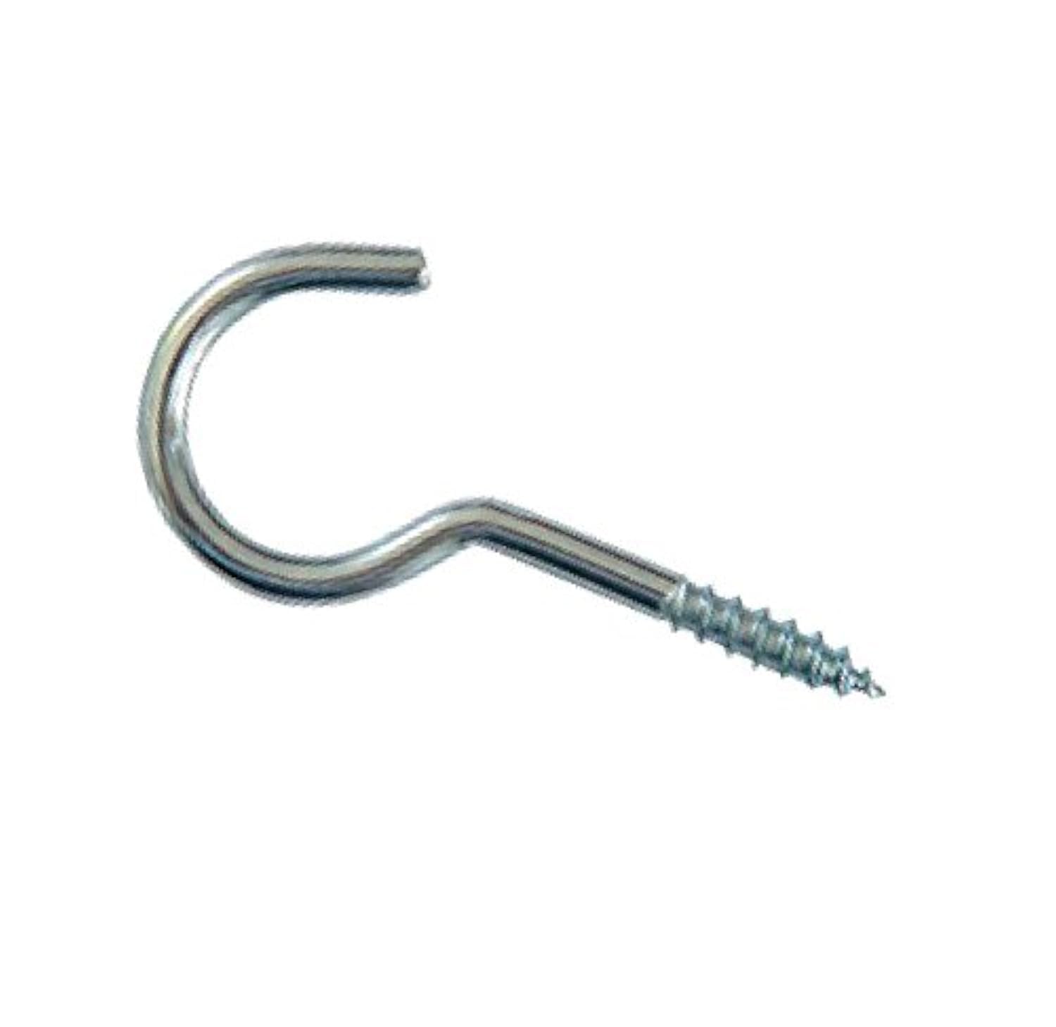 haggiy Screw in Ceiling Hooks - Curved Screw Hook, Galvanized | 2,3 x 25 mm (25 Pcs.)
