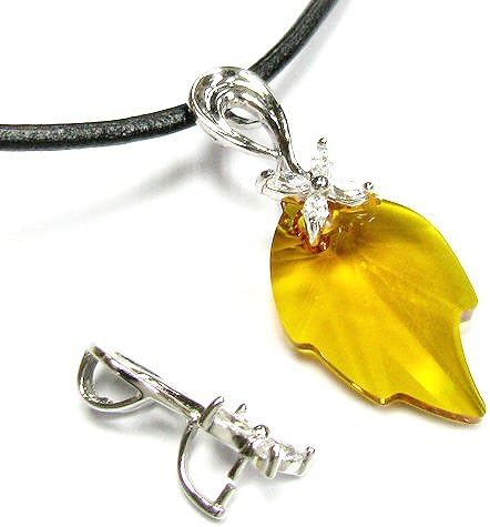 1 Pc Rhodium on .925 Sterling Silver Flower Cz Bail Pinch in Pendant Connector Clasp Slider/Findings/Bright