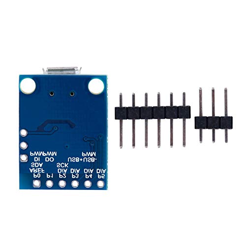 Vaorwne Attiny85 Micro-USB Development Board Module for ATtiny MC, 5V Micro USB Development Board Module Microcontroller Blue
