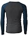 H2H Mens Casual Basic Cotton V-neck T-shirts with Point Shoulder Button Leather Pocket CHARCOALBLUE US M/Asia L (CMTTL077)