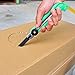 CANARY Box Cutter Retractable Heavy Duty Tool, Safety Corrugated Cardboard Cutter Knife, [Non-Stick Fluorine Coating Blade], Made in JAPAN, Green (DC-25F-1)