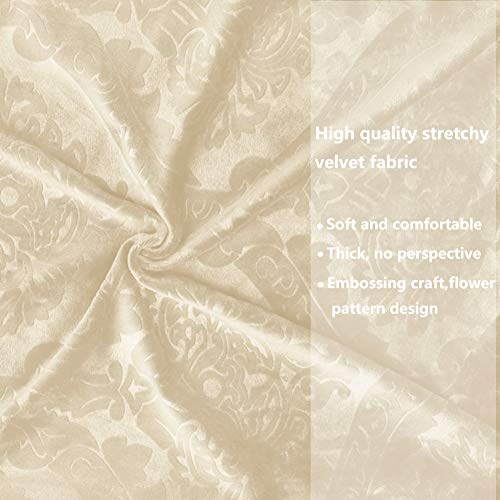 Delight Dining Room Chair Covers,Velvet Stretch Chair Covers for Dining Room,Removable Washable Dining Chair Covers(4 PCS-Beige)