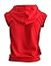 BCPOLO Men's Casual Zip-Hoodie Vest Cotton Sleeveless Zip up Hoodie Vest-red XS