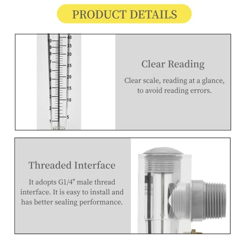 Water Flow Meter, 110GPM 0.6MPa Knob Panel Type Liquid Flow Meter, ZG1