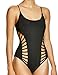 EVALESS Women's Floral Printed One Piece Monokini Cut Out Bandage Swimsuit Black X-Large