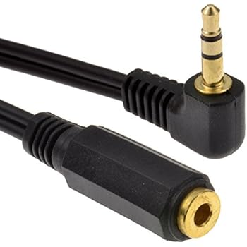 kenable 3.5mm Right Angle Stereo Jack to Socket Headphone Extension Cable 0.5m (~1.5 feet)